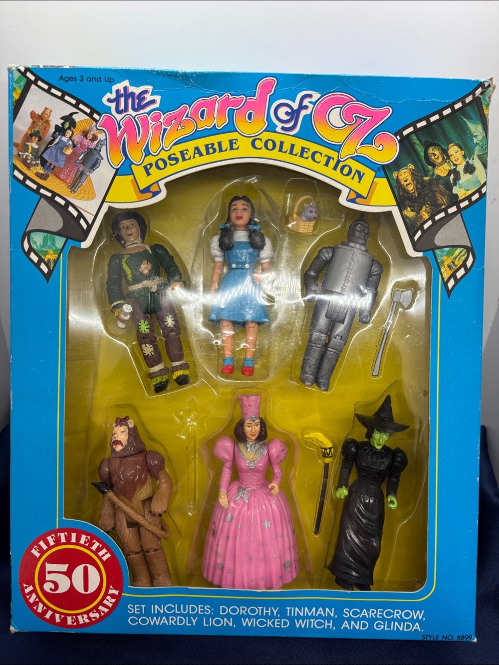 The Wizard of Oz Poseable Collection - 6 Figure Set (Blue, Pink, Green)